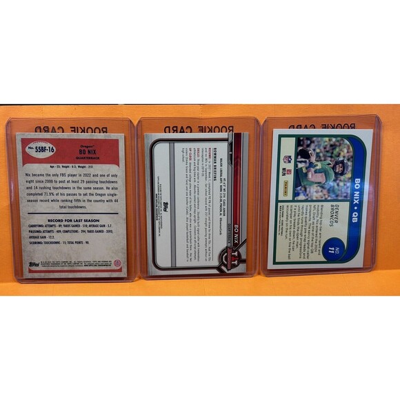 Bo Nix 3 Rookie Refractor Prospect 1st Card Lot Oregon Ducks Denver Broncos RC - Picture 5 of 5